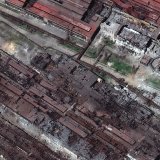 Le gigantesque complexe sidérurgique d'Azovstal est la dernière poche de résistance des forces ukrainiennes à Marioupol.